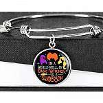 In A World Full Of Basic Witches Be A Sanderson Luxury Circle Pendant Necklace - Sanderson Sisters Gifts
