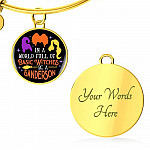 In A World Full Of Basic Witches Be A Sanderson Luxury Circle Pendant Necklace - Sanderson Sisters Gifts