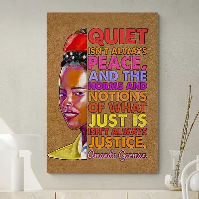 What Just Is Isn't Always Justice Amanda Gorman Framed Canvas Prints - Unframed Poster - Wall Art