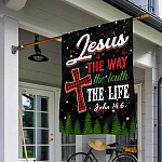 5MH. Jesus Way Flag 30x40 House Flag Mockup 1