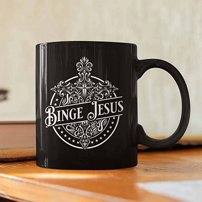 Binge Jesus Ceramic Coffee Mug - Water Bottle - Beer Stein