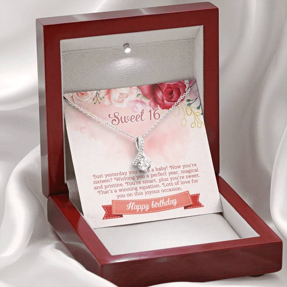 Sweet 16 Happy Birthday Alluring Beauty Necklace - Sweet Sixteen 16th Birthday Necklace - Birthday Jewelry