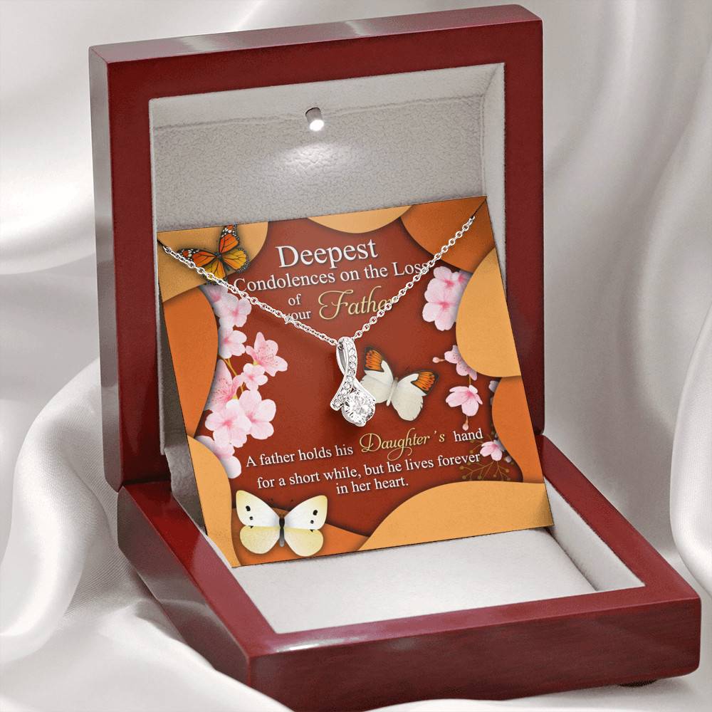 Deepest Condolence On The Loss Of Your Father Memorial Alluring Beauty Necklace - Remembrance Sympathy Gift