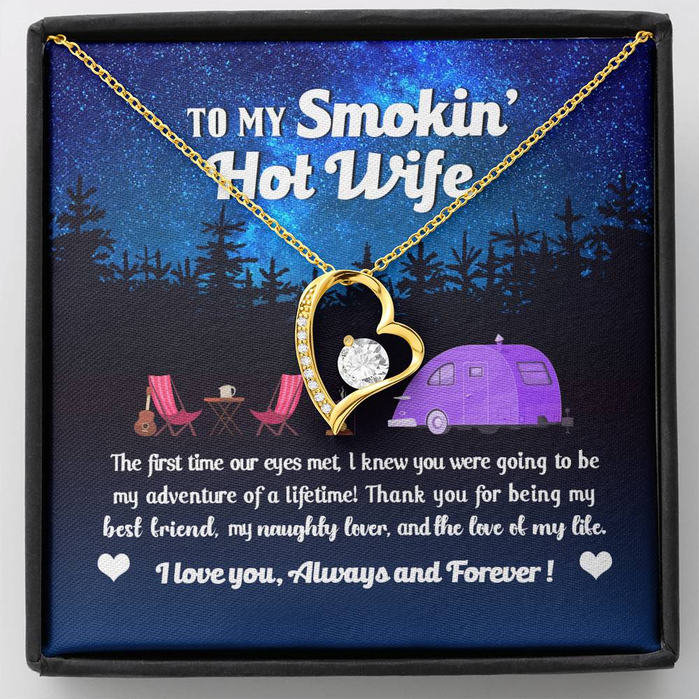 Camping Van To My Smokin Hot Wife The First Time Our Eyes Met Forever Love Heart Necklace - Forever Love Necklace (18K Yellow Gold) Camping Van To My Smokin Hot Wife The First Time Our Eyes Met Forever Love Heart Necklace - Forever Love Necklace (18K Yellow Gold)