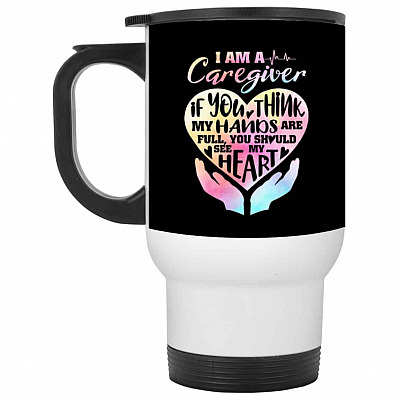 14 oz. White Travel Mug