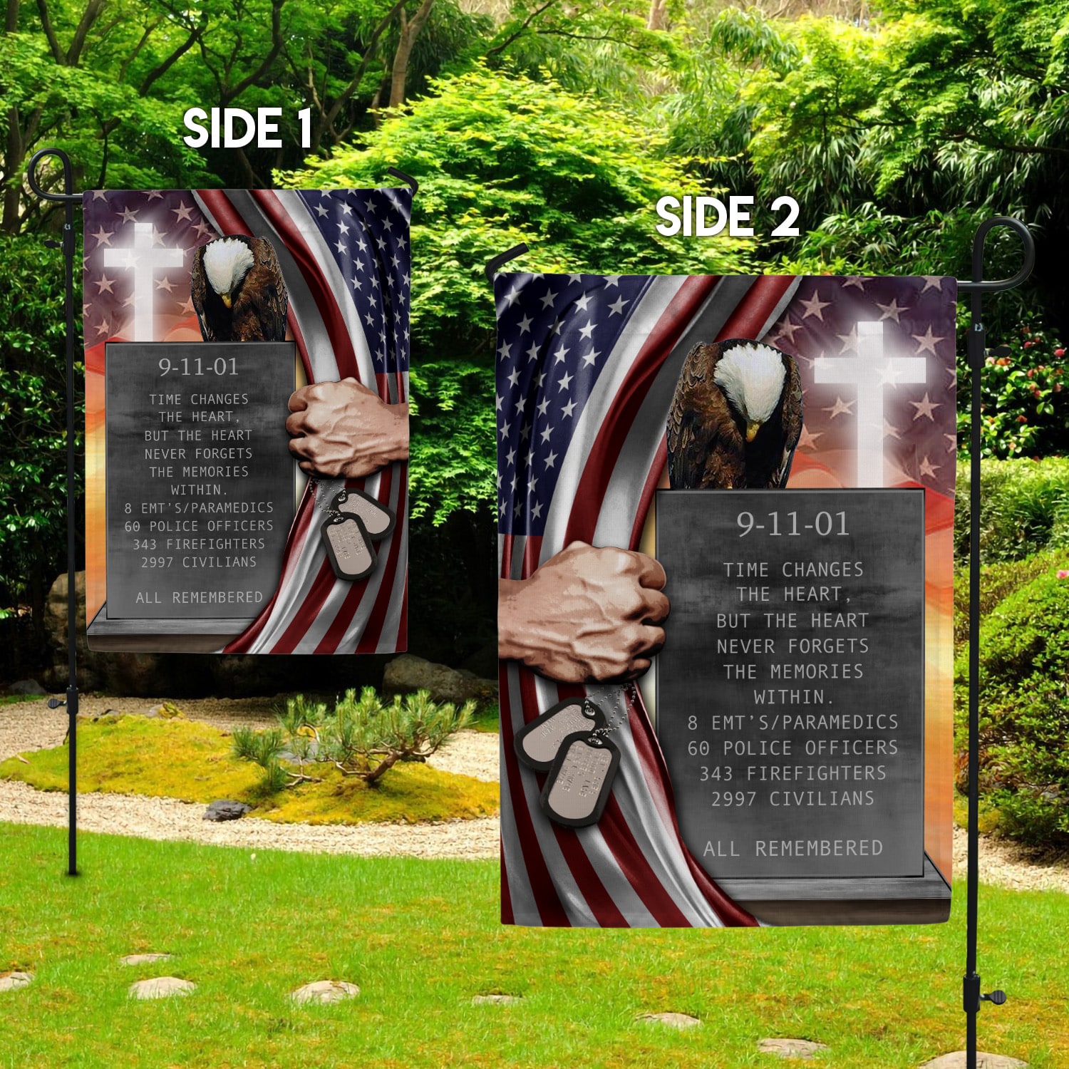 6LV. Time Changes_1 Garden Flag Mockup 2 Side