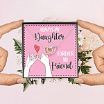 Mom and Daughter Always My Daughter Forever My Friend Interlocking Hearts Pendant Necklace