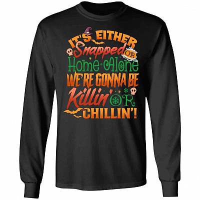 It's Either Snapped hoodie, Black, Long Sleeve