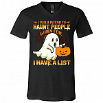 haunt, Black, V-Neck T-Shirt haunt, Black, V-Neck T-Shirt