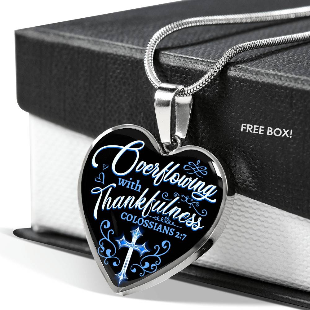 Overflowing With Thankfulness Heart Pendant Necklace Overflowing With Thankfulness Heart Pendant Necklace