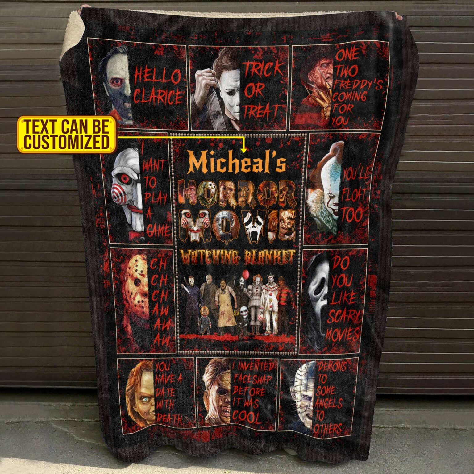 Personalized Name Horror Movies Blanket Halloween Movies Watching