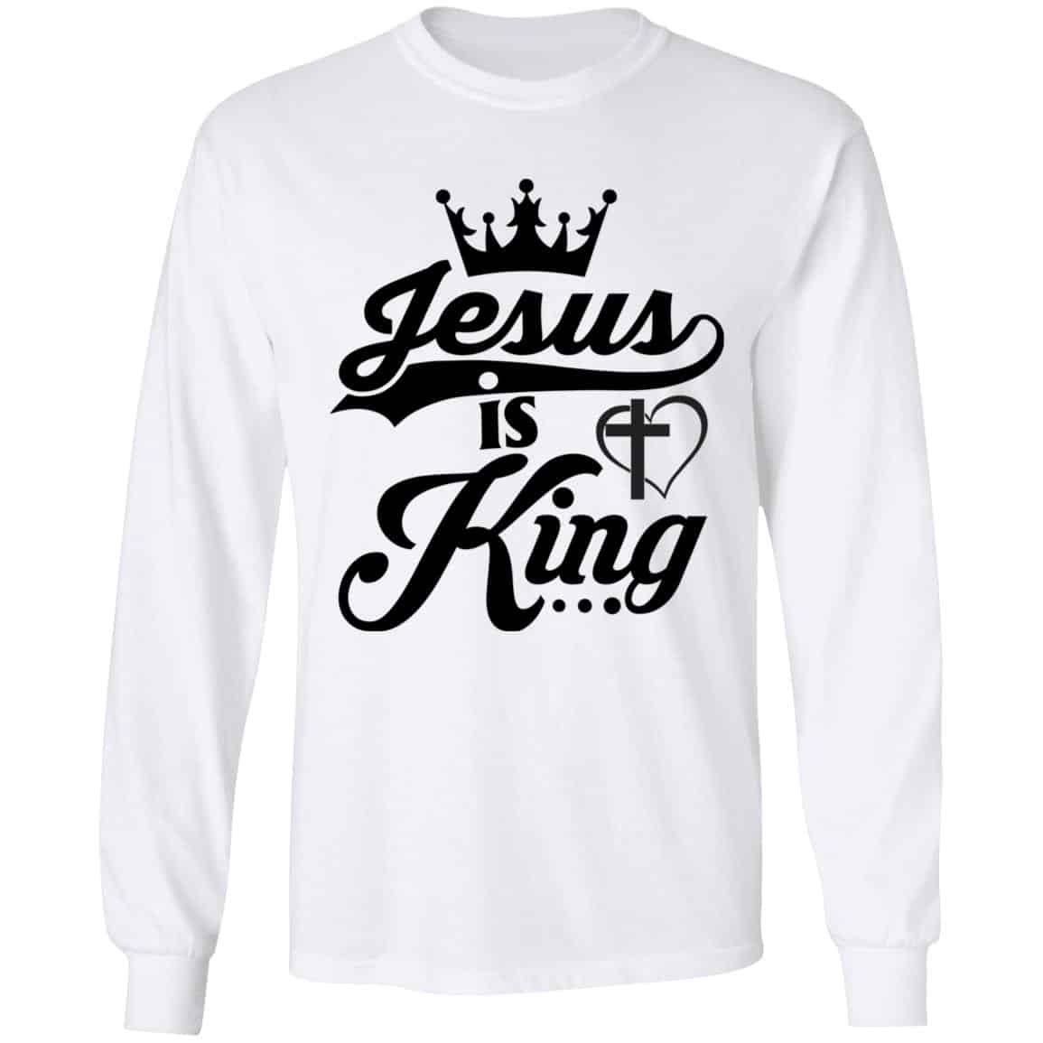 Jesus Is My King Hoodie, White, Long Sleeve