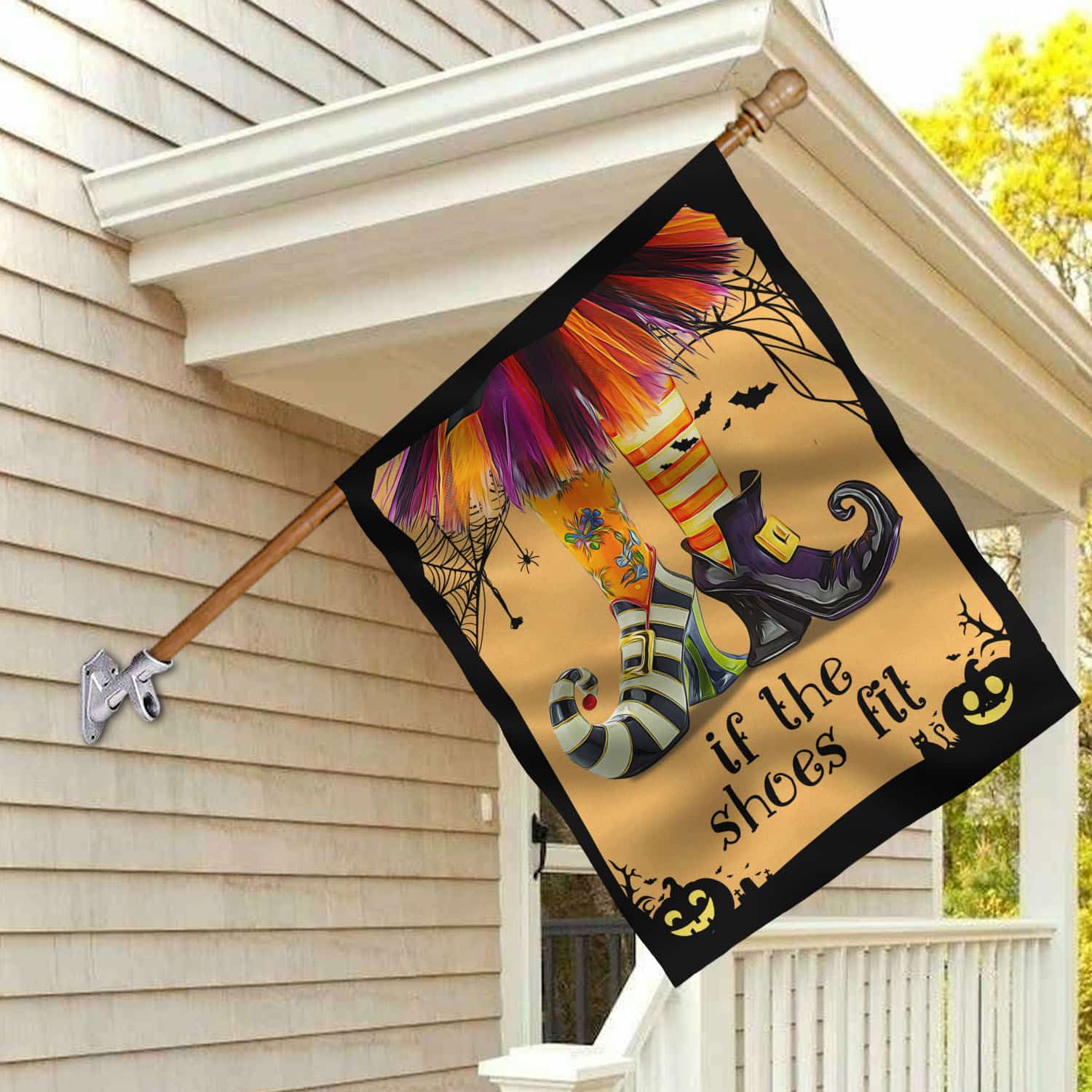 8BN. If The Shoes Fit 30x40 House Flag Mockup 2