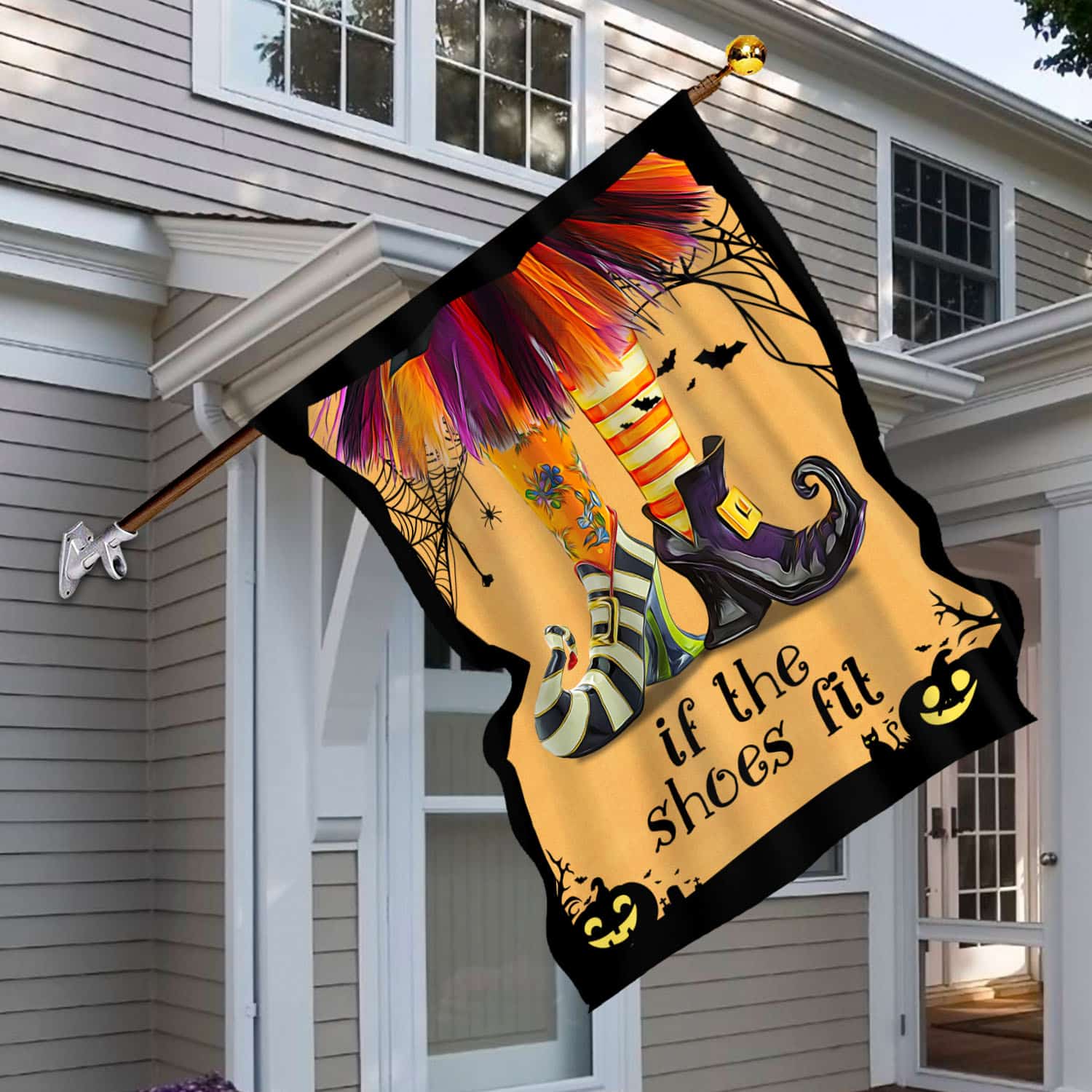 8BN. If The Shoes Fit 30x40 House Flag Mockup 6