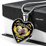 I Believe in Angels Because I Have Some in Heaven Personalized Photo Heart Pendant Necklace