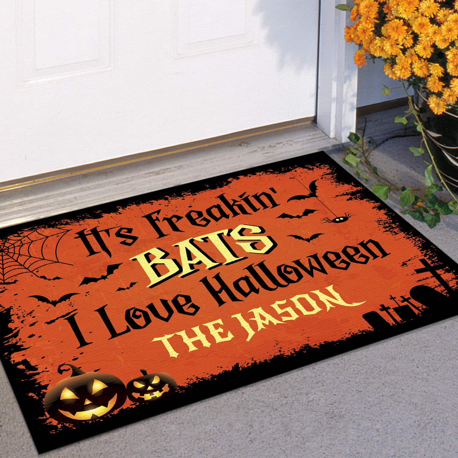 7VT. It's Freakin Bats sample design Doormat mockup 11
