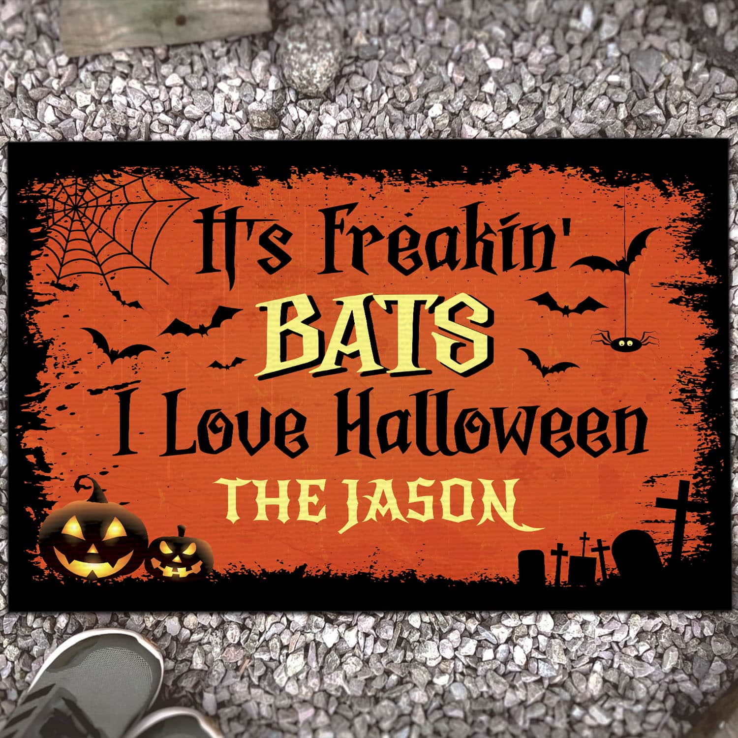 7VT. It's Freakin Bats sample design Doormat Mockup 13