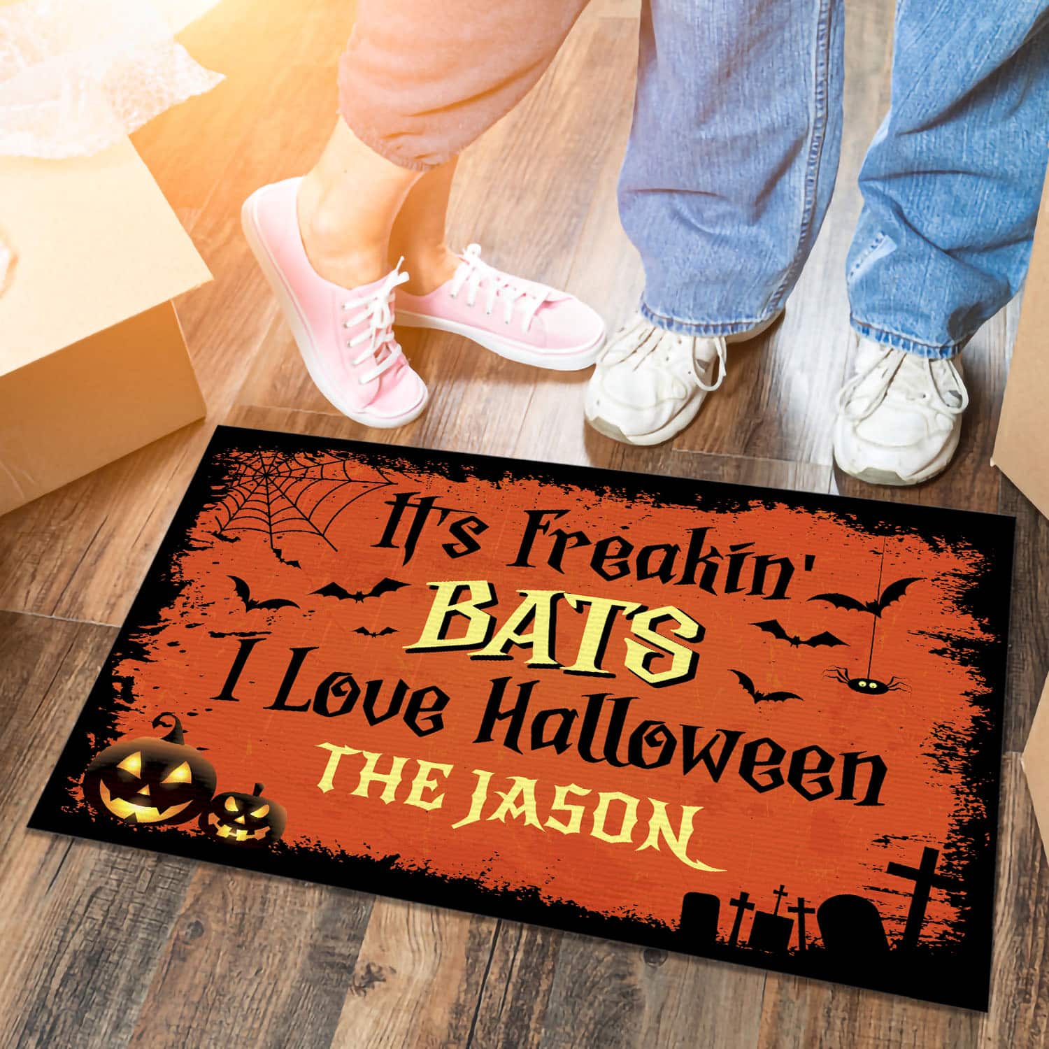 7VT. It's Freakin Bats sample design Doormat mockup 6