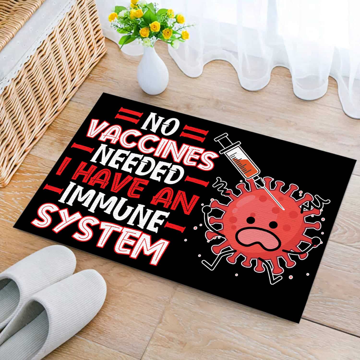 2TM. No Vaccines -doormat Doormat mockup 2