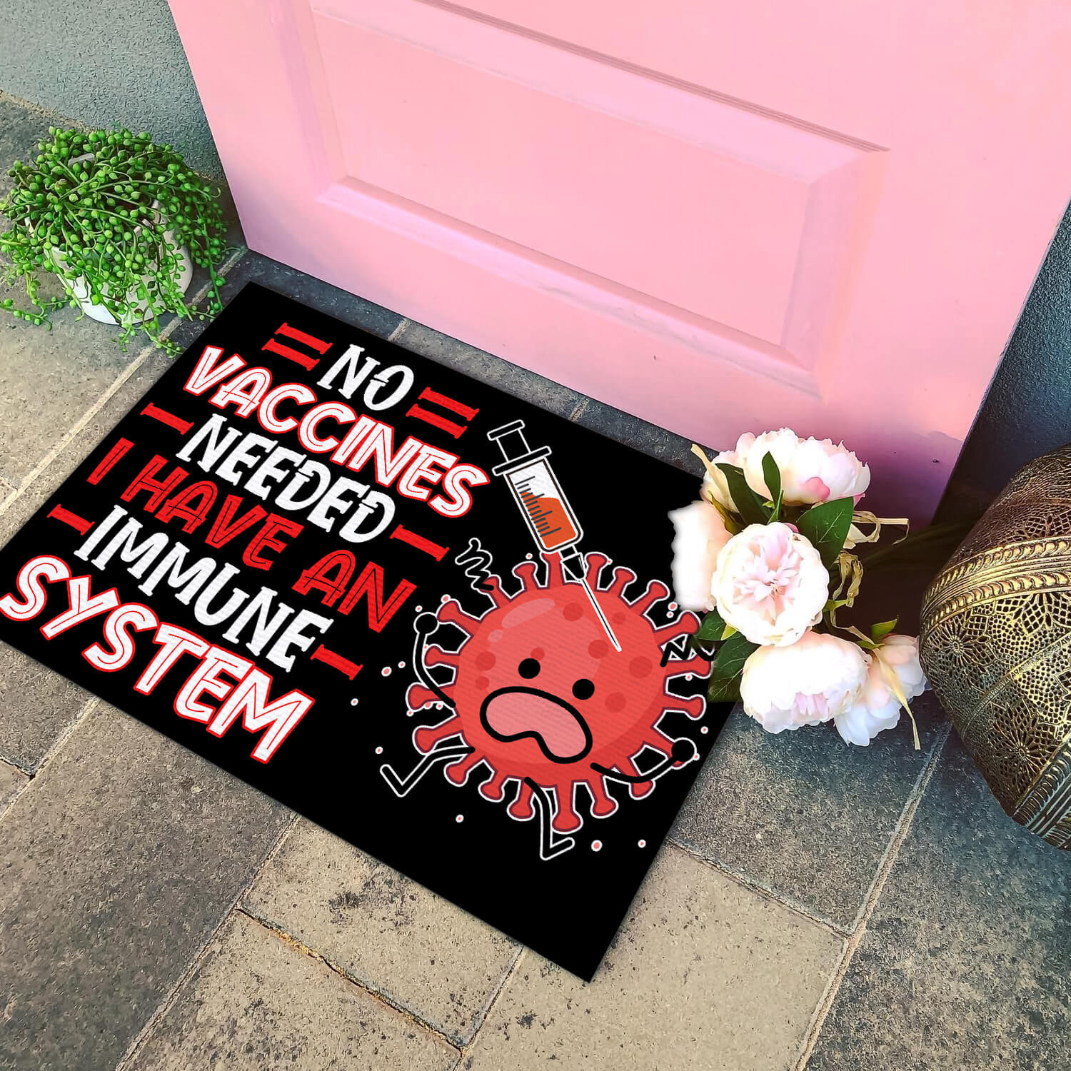 2TM. No Vaccines -doormat Doormat mockup 4