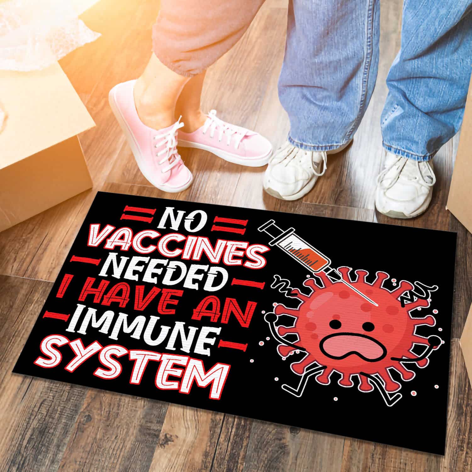 2TM. No Vaccines -doormat Doormat mockup 6