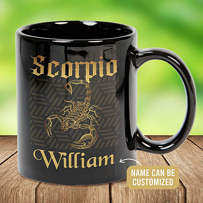 Personalized Name Scorpio Zodiac Ceramic Coffee Mug - Zodiac Coffee Mug - Scorpio Mug - Scorpio Birthday Gift