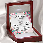 Cancer Survivor What Cancer Cannot Do Love Knot Necklace - Cancer Awareness Necklace - Recovery Gifts