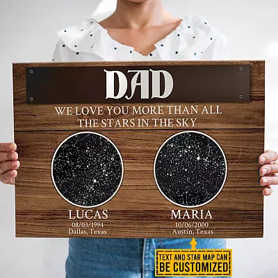 Alternative view of We Love You More Than All the Stars In The Sky Personalized Children Names Gifts - Custom Family Name Star Map Constellation Canvas