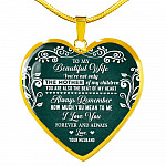 To My Beautiful Wife Always Remember How Much You Mean To Me Heart Pendant Necklace - Gift For Wife - Heart Luxury Necklace (Gold Plated) To My Beautiful Wife Always Remember How Much You Mean To Me Heart Pendant Necklace - Gift For Wife - Heart Luxury Necklace (Gold Plated)