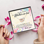 To My Future Mother In Law I Will Love Your Daughter With All Of My Heart From Groom Interlocking Hearts Pendant Necklace