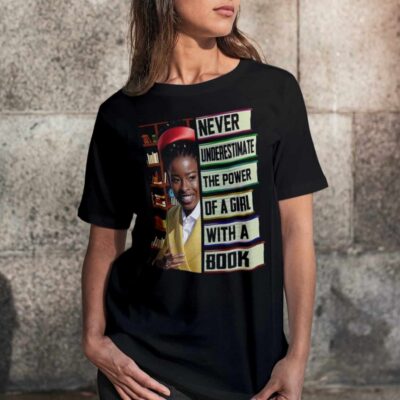 Alternative view of Never Underestimate the Power Of A Girl With A Book Amanda Gorman T-Shirt - V-Neck Tee - Youth Tee