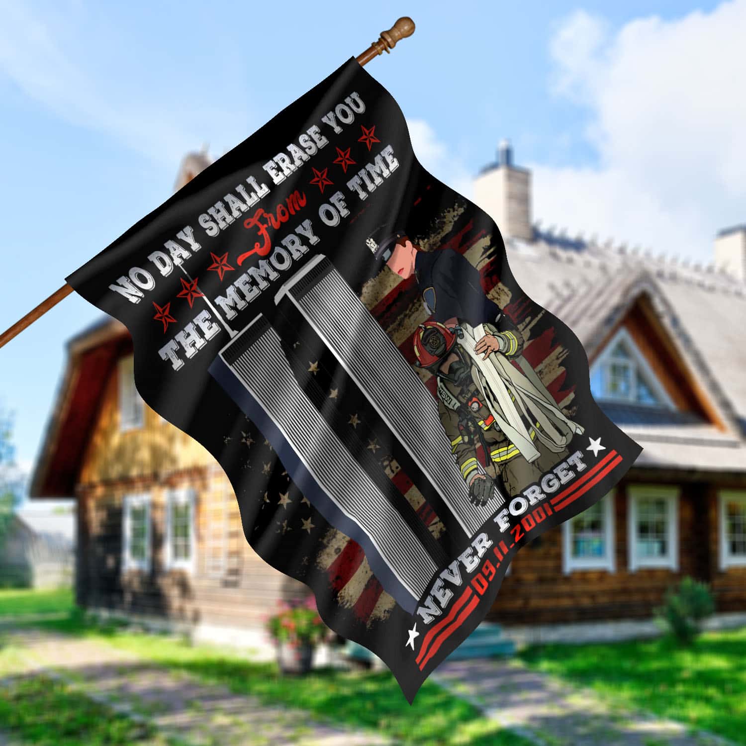 2O. Memory Of Time_30x40 (1) House Flag Mockup 5