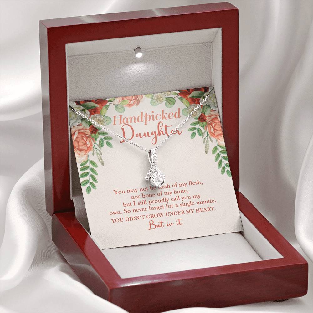 Handpicked Daughter Alluring Beauty Necklace - Jewelry Gifts For Adopted Child From Mom Dad Adoption Keepsake