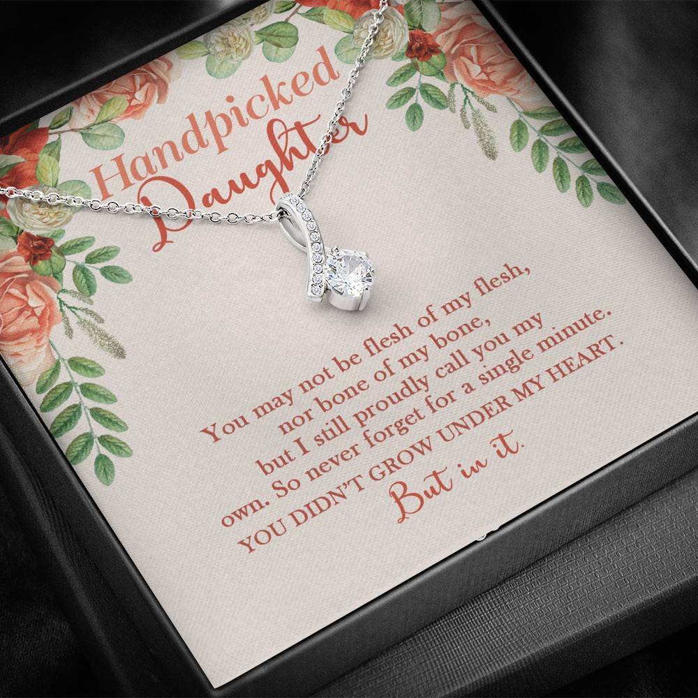 Handpicked Daughter Alluring Beauty Necklace - Jewelry Gifts For Adopted Child From Mom Dad Adoption Keepsake