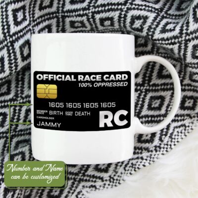 Alternative view of Personalized Black Official Race Card Coffee Mug - Beer Stein - Water Bottle - Color Changing Mug