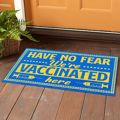 Alternative view of Have No Fear We're Vaccinated Here Indoor Doormat - Welcome If You're Get Vaccinated Outdoor Door Mat