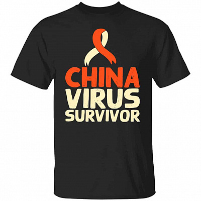 China Virus Survivor tee, Black, Unisex T-Shirt