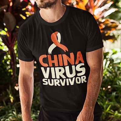 Alternative view of China Virus Survivor T-Shirt - Anti China T-Shirt