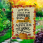 5MH. Fall For Pumpkin Flag 30x40 Garden Flag Mockup 1