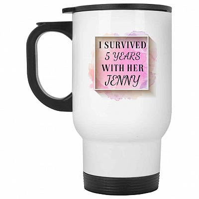 14 oz. White Travel Mug