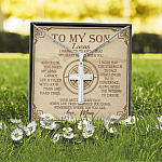 Personalized to My Son from Mom I Want You to Know That My Heart Walks with You Cross Pendant Necklace