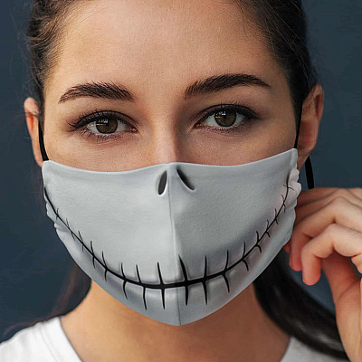 Jack Nightmare Movie Character Halloween Washable Reusable Custom Printed Cloth Face Mask Cover