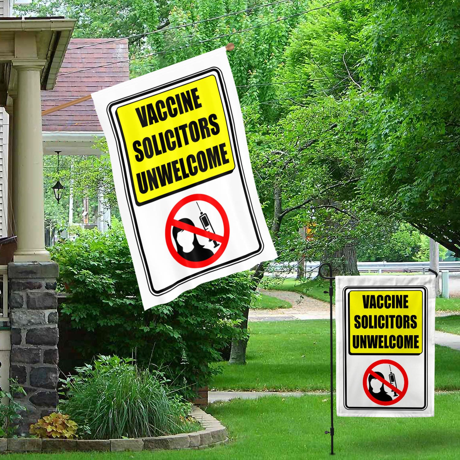 6BN. Unwelcome FLAG 30x40 Garden & House Mockup 1
