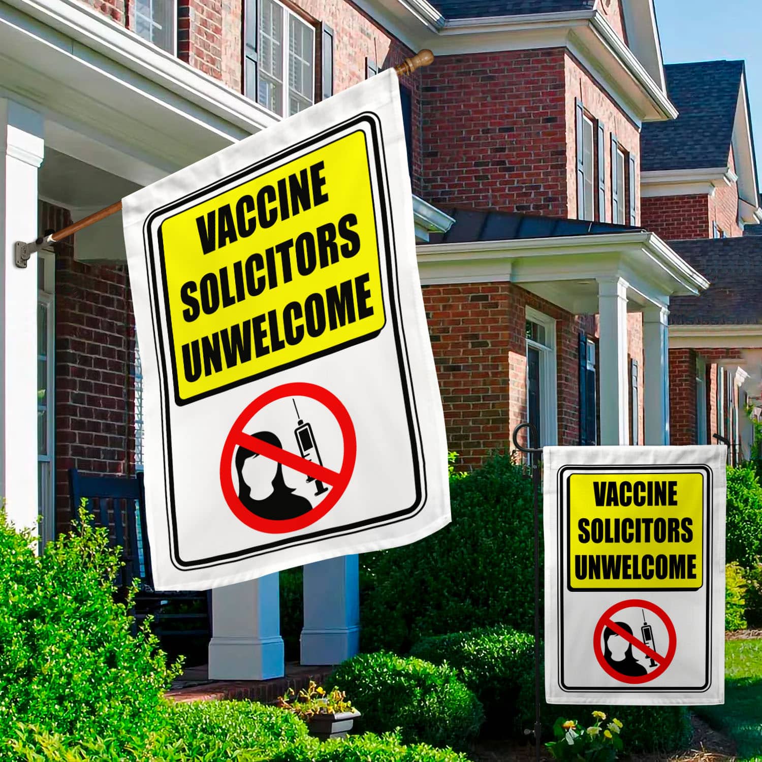 6BN. Unwelcome FLAG 30x40 Garden & House Mockup 2