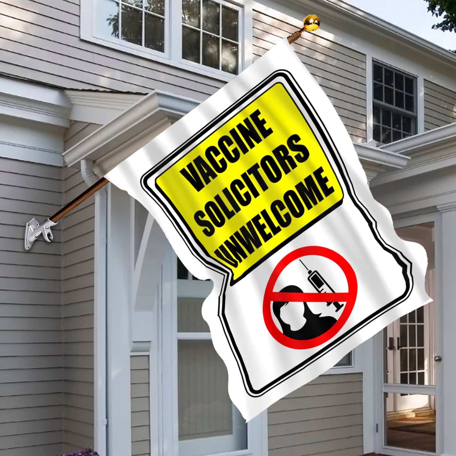 6BN. Unwelcome FLAG 30x40 House Flag Mockup 6