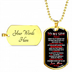 Personalized to My Son from Mom I Want You to Know That My Heart Walks with You Dog Tag Pendant Necklace