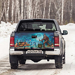 4KT. Halloween Bigfoot Drinking Beer(7) Tailgate Wrap Mockup 6