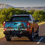 4KT. Halloween Bigfoot Drinking Beer(7) Tailgate Wrap Mockup 8