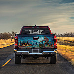 4KT. Halloween Bigfoot Drinking Beer(7) Tailgate Wrap Mockup 13