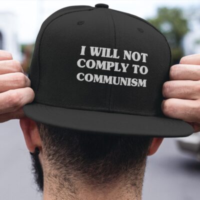 Alternative view of I Will Not Comply To Communism Twill Cap - High-Profile Snapback Hat